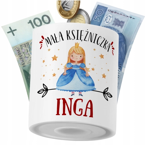 Skarbonka Dla Ingi Córki Dziecka z Nadrukiem ze Zdjęciem