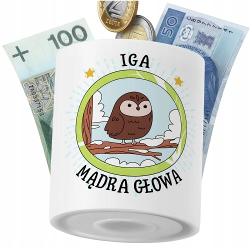 Skarbonka Dla Igi Córki Dziecka z Nadrukiem ze Zdjęciem