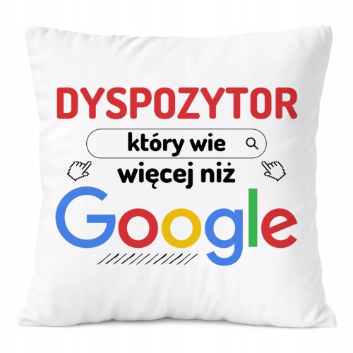 Poduszka Dla Dyspozytora na Prezent z Nadrukiem ze Zdjęciem Biała PoliDraw