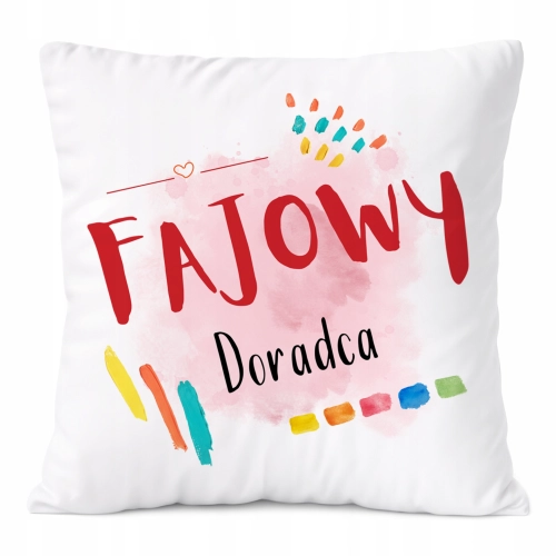 Poduszka Dla Doradcy na Prezent z Nadrukiem ze Zdjęciem Biała PoliDraw