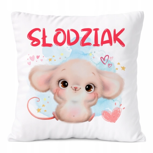Poduszka Myszki na Prezent z Nadrukiem ze Zdjęciem Biała PoliDraw