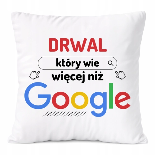 Poduszka Dla Drwala na Prezent z Nadrukiem ze Zdjęciem Biała PoliDraw