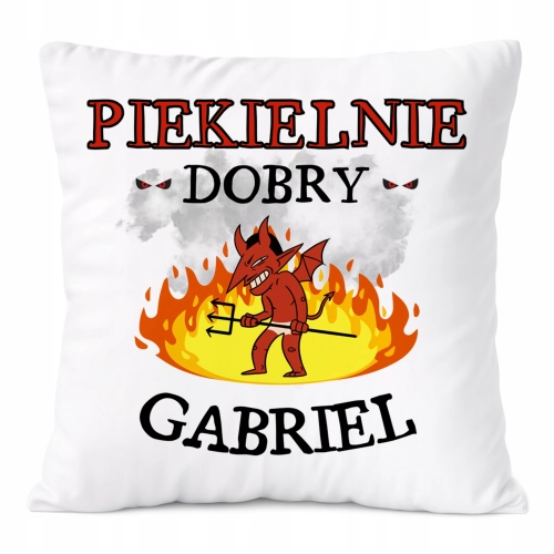 Poduszka Dla Gabriela na Prezent z Nadrukiem ze Zdjęciem Biała PoliDraw