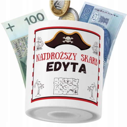 Skarbonka Dla Edyty Córki Dziecka z Nadrukiem ze Zdjęciem