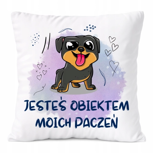 Poduszka Pieski na Prezent z Nadrukiem ze Zdjęciem Biała PoliDraw