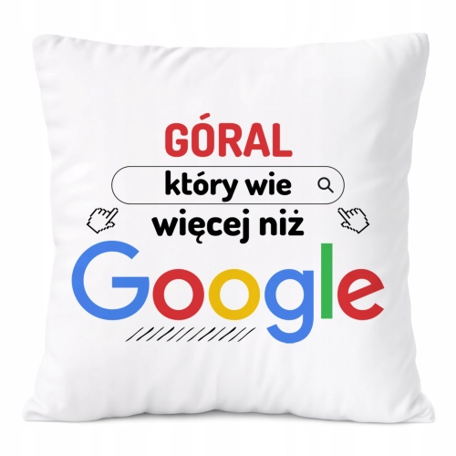 Poduszka Dla Górala na Prezent z Nadrukiem ze Zdjęciem Biała PoliDraw