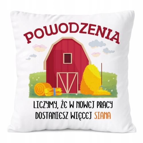Poduszka Pożegnanie z Pracy na Prezent z Nadrukiem ze Zdjęciem Biała