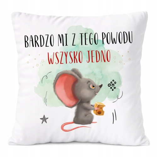 Poduszka Myszki na Prezent z Nadrukiem ze Zdjęciem Biała PoliDraw