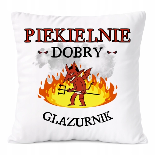 Poduszka Dla Glazurnika na Prezent z Nadrukiem ze Zdjęciem Biała PoliDraw