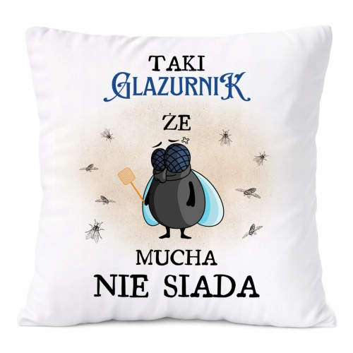 Poduszka Dla Glazurnika na Prezent z Nadrukiem ze Zdjęciem Biała PoliDraw