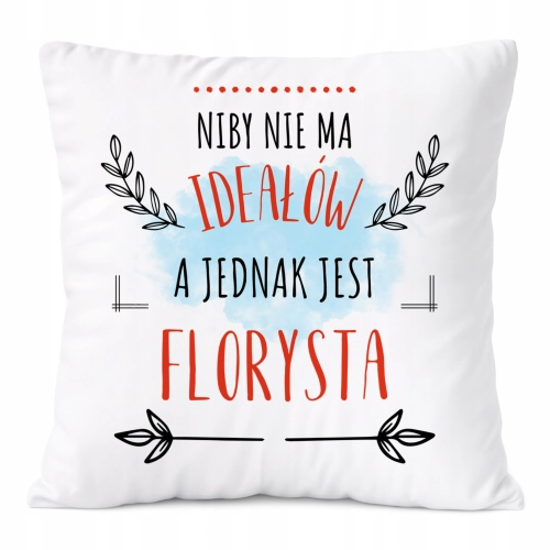 Poduszka Dla Florysty na Prezent z Nadrukiem ze Zdjęciem Biała PoliDraw