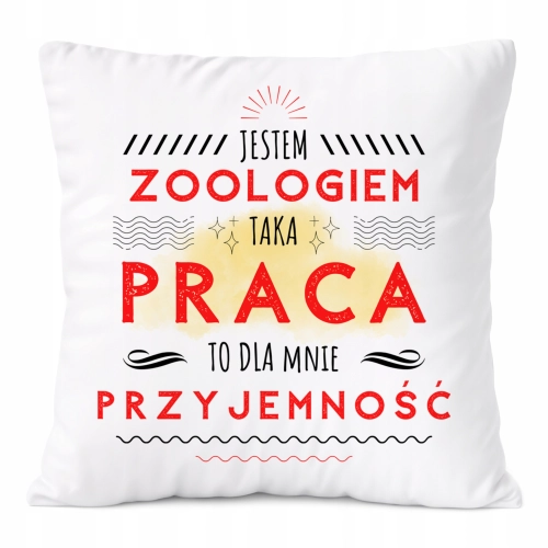 Poduszka Dla Zoologa na Prezent z Nadrukiem ze Zdjęciem Biała PoliDraw
