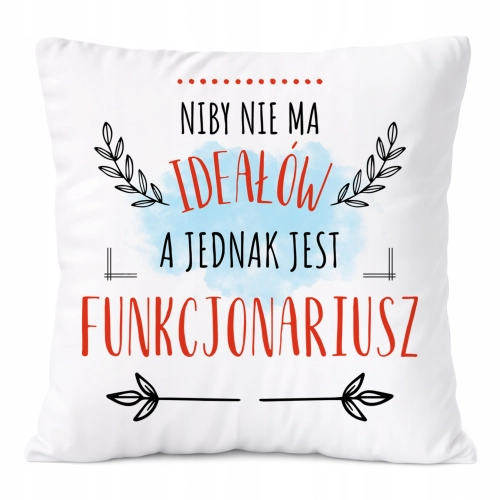 Poduszka Dla Funkcjonariusza na Prezent z Nadrukiem ze Zdjęciem Biała