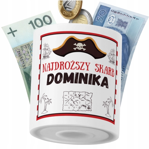 Skarbonka Dla Dominiki Córki Dziecka z Nadrukiem ze Zdjęciem