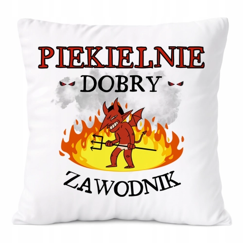 Poduszka Dla Zawodnika na Prezent z Nadrukiem ze Zdjęciem Biała PoliDraw