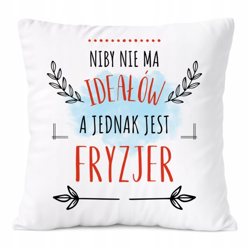 Poduszka Dla Fryzjera na Prezent z Nadrukiem ze Zdjęciem Biała PoliDraw