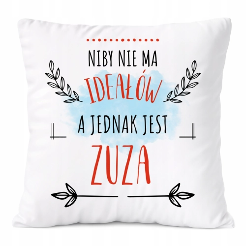 Poduszka Dla Zuzy na Prezent z Nadrukiem ze Zdjęciem Biała PoliDraw