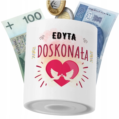 Skarbonka Dla Edyty Córki Dziecka z Nadrukiem ze Zdjęciem