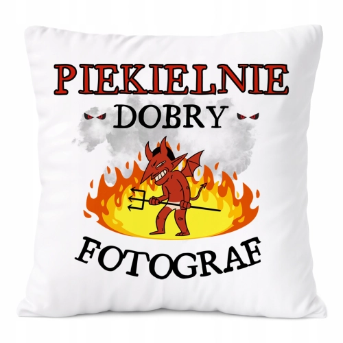 Poduszka Dla Fotografa na Prezent z Nadrukiem ze Zdjęciem Biała PoliDraw