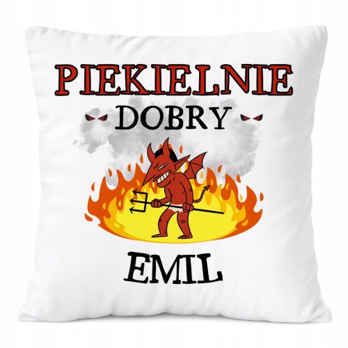 Poduszka Dle Emila na Prezent z Nadrukiem ze Zdjęciem Biała PoliDraw