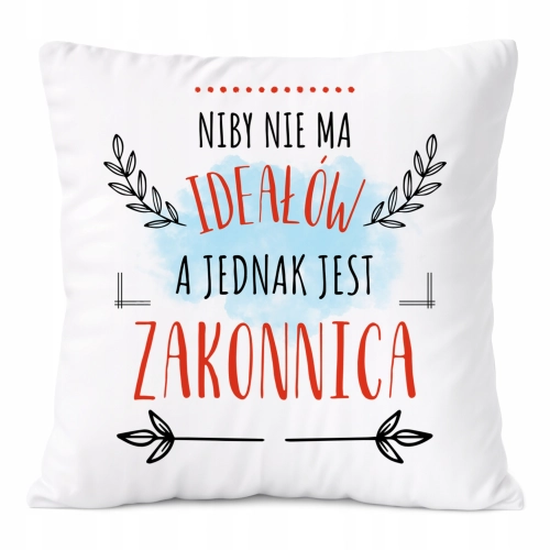 Poduszka Dla Zakonnicy na Prezent z Nadrukiem ze Zdjęciem Biała PoliDraw