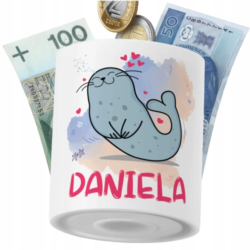 Skarbonka Dla Danieli Córki Dziecka z Nadrukiem ze Zdjęciem