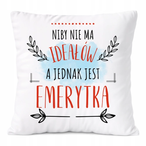 Poduszka Dla Emerytki na Prezent z Nadrukiem ze Zdjęciem Biała PoliDraw