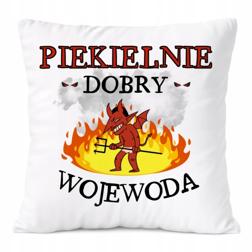 Poduszka Dla Wojewody na Prezent z Nadrukiem ze Zdjęciem Biała PoliDraw