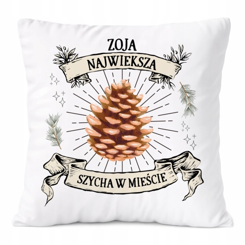 Poduszka Dla Zoi na Prezent z Nadrukiem ze Zdjęciem Biała PoliDraw