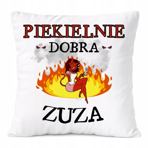 Poduszka Dla Zuzy na Prezent z Nadrukiem ze Zdjęciem Biała PoliDraw