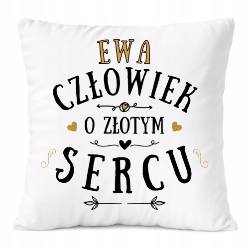 Poduszka Dla Ewy na Prezent z Nadrukiem ze Zdjęciem Biała PoliDraw