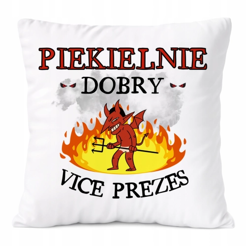 Poduszka Dla Vice Prezesa na Prezent z Nadrukiem ze Zdjęciem Biała PoliDraw
