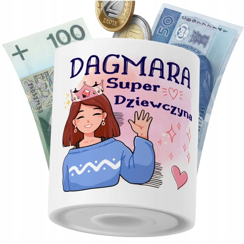 Skarbonka Dla Dagmary Córki Dziecka z Nadrukiem ze Zdjęciem