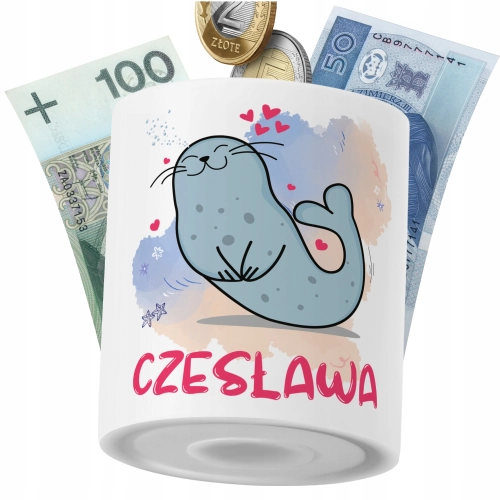 Skarbonka Dla Czesławy Córki Dziecka z Nadrukiem ze Zdjęciem