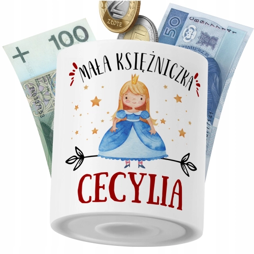 Skarbonka Dla Cecylii Córki Dziecka z Nadrukiem ze Zdjęciem