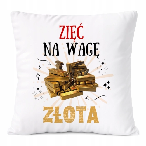 Poduszka Dla Zięcia na Prezent z Nadrukiem ze Zdjęciem Biała PoliDraw