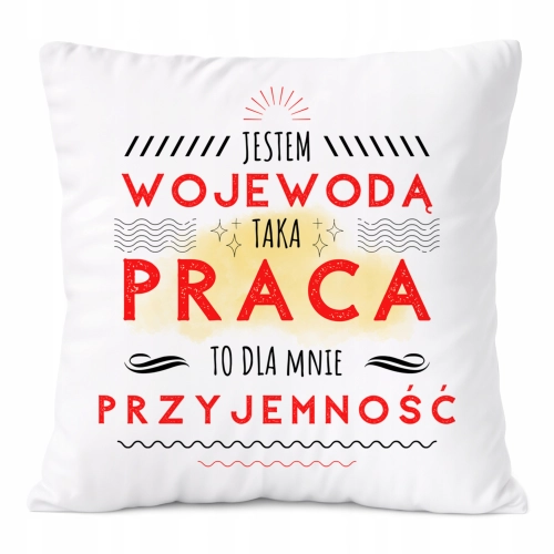 Poduszka Dla Wojewody na Prezent z Nadrukiem ze Zdjęciem Biała PoliDraw