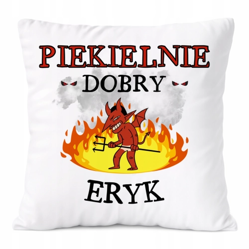 Poduszka Dla Eryka na Prezent z Nadrukiem ze Zdjęciem Biała PoliDraw