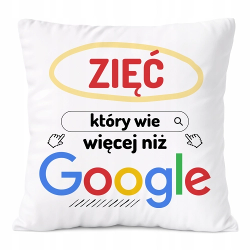 Poduszka Dla Zięcia na Prezent z Nadrukiem ze Zdjęciem Biała PoliDraw
