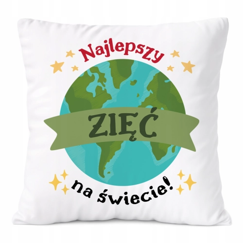 Poduszka Dla Zięcia na Prezent z Nadrukiem ze Zdjęciem Biała PoliDraw