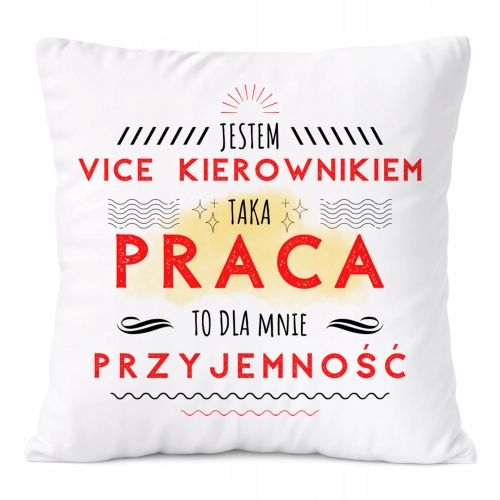 Poduszka Dla Vice Kierownika na Prezent z Nadrukiem ze Zdjęciem Biała