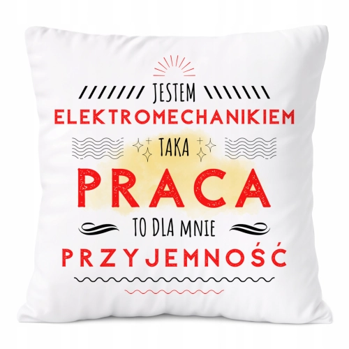 Poduszka Dla Elektromechanika na Prezent z Nadrukiem ze Zdjęciem Biała