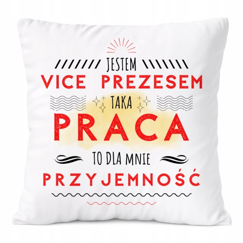 Poduszka Dla Vice Prezesa na Prezent z Nadrukiem ze Zdjęciem Biała PoliDraw