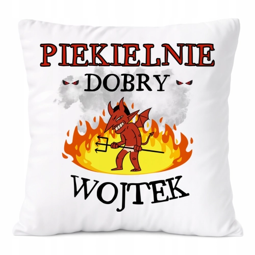 Poduszka Dla Wojtka na Prezent z Nadrukiem ze Zdjęciem Biała PoliDraw