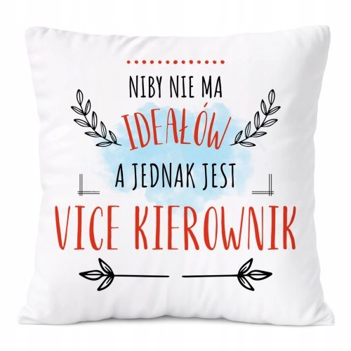 Poduszka Dla Vice Kierownika na Prezent z Nadrukiem ze Zdjęciem Biała