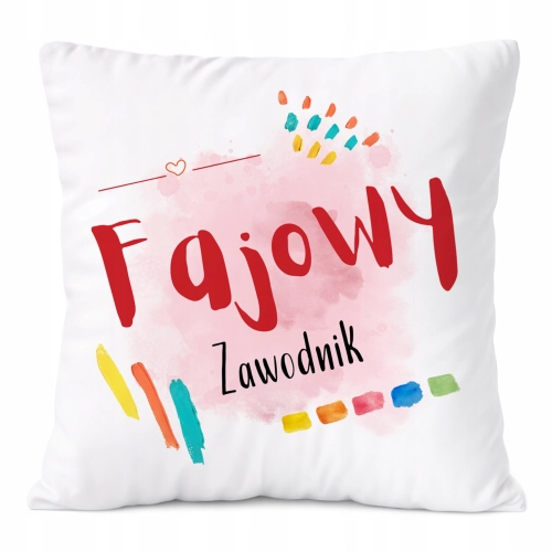 Poduszka Dla Zawodnika na Prezent z Nadrukiem ze Zdjęciem Biała PoliDraw