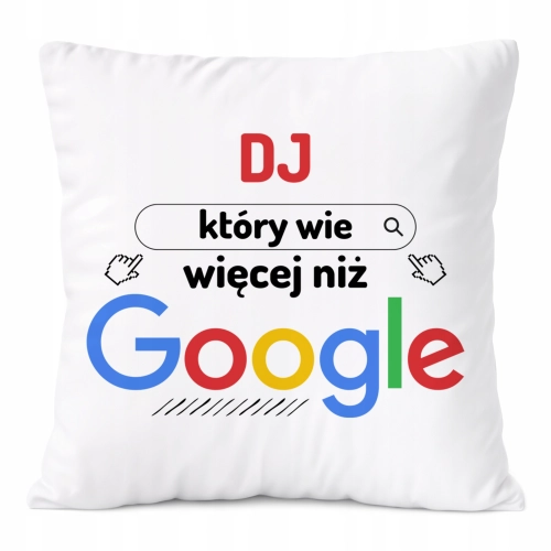 Poduszka Dla Dja na Prezent z Nadrukiem ze Zdjęciem Biała PoliDraw