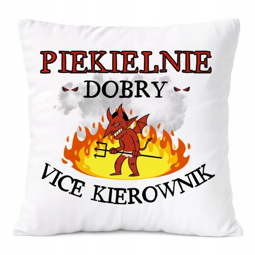Poduszka Dla Vice Kierownika na Prezent z Nadrukiem ze Zdjęciem Biała