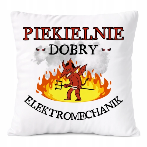 Poduszka Dla Elektromechanika na Prezent z Nadrukiem ze Zdjęciem Biała