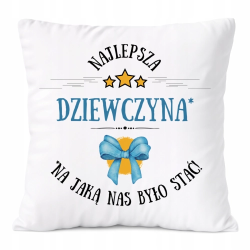 Poduszka Dla Dziewczyny na Prezent z Nadrukiem ze Zdjęciem Biała PoliDraw